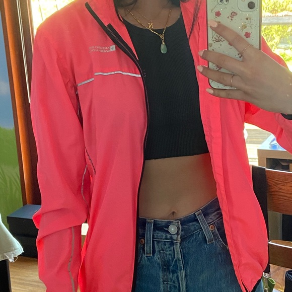 Pink zip up reflective windbreaker - Picture 1 of 6